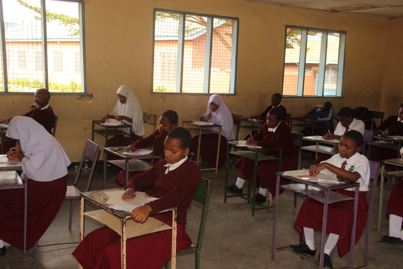 Mbonea Secondary School students studying